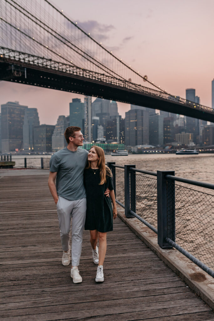 Natürliches Couple Shooting in New York bei Sonnenuntergang